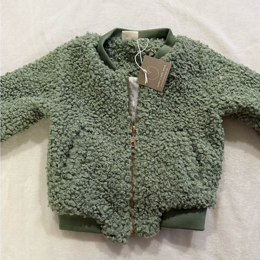 BOBBY G BILLIE Infant JACKET Sea foam Green Size 6-12 Months NEW